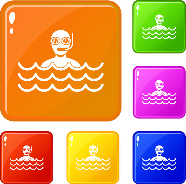 男人与水肺图标设置颜色图片下载