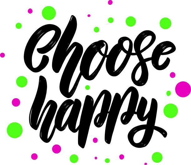 选择快乐的字母短语为明信片横幅图片下载