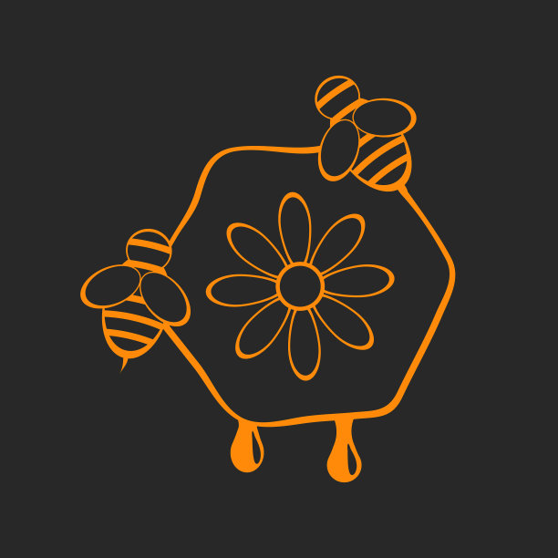 蜂蜜和蜜蜂标签的蜂蜜标志产品图片下载