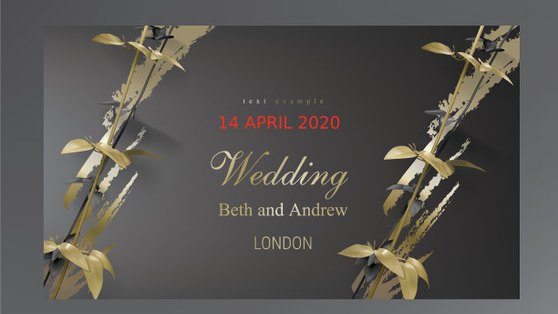 热带黑色和金色的叶子在黑暗的背景图片下载