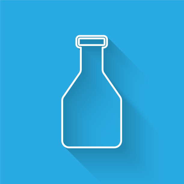 白色番茄酱瓶线图标隔离与长图片下载