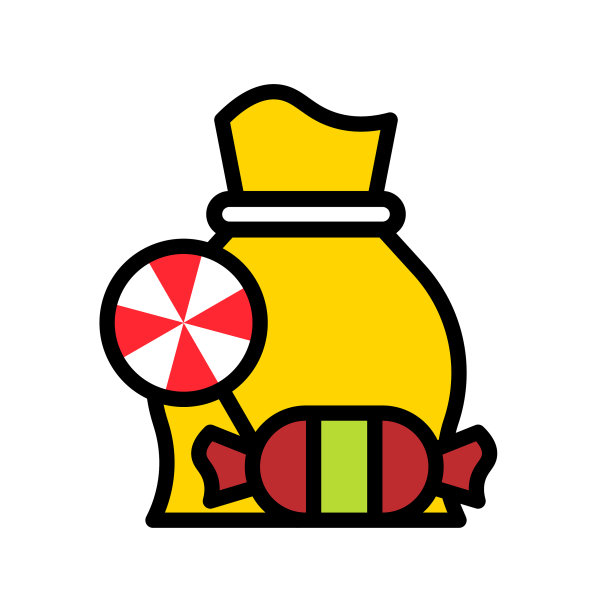 可编辑轮廓的糖果袋填充风格图标图片下载