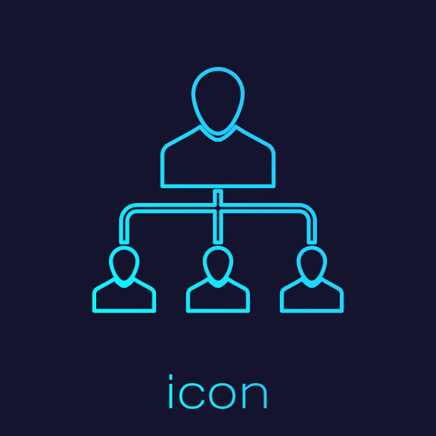 绿松石引荐营销线图标孤立上图片下载