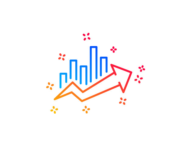 增长图折线图标标志图片下载