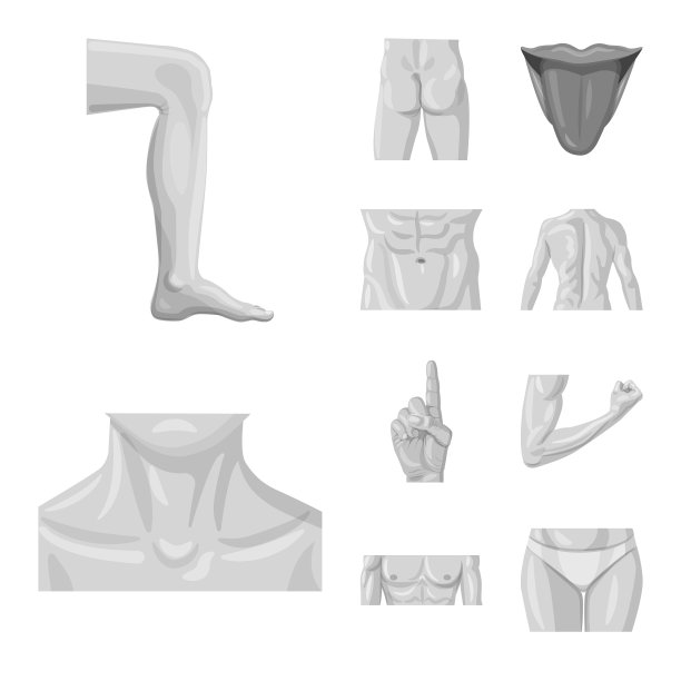 孤立对象人和部分图标集图片下载