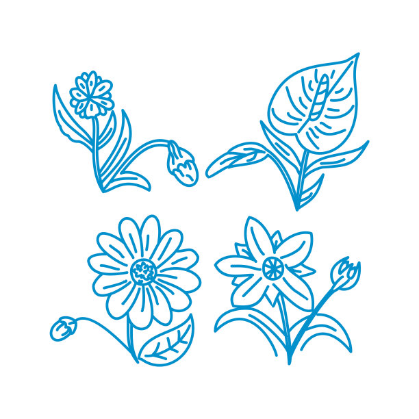 花叶设计模板线性图片下载