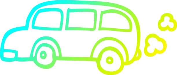 冷梯度线画卡通校车图片下载