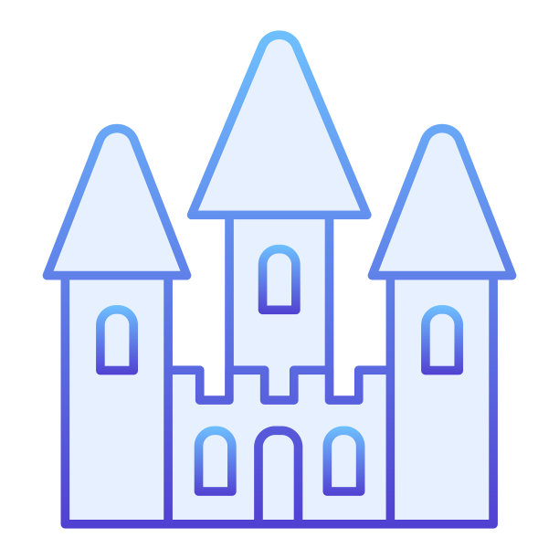城堡玩具扁图标玩具蓝色图标在图片下载