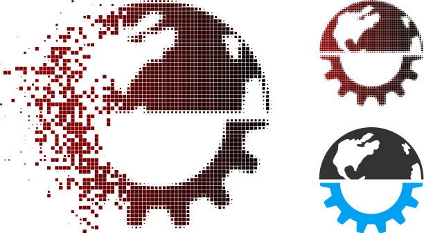 耗散像素半色调国际产业图片下载