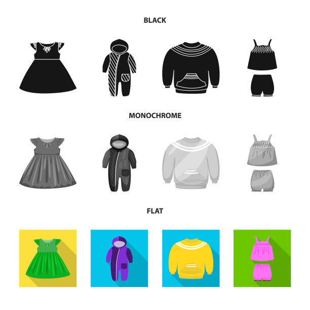 时装与服装标识的孤立对象图片下载