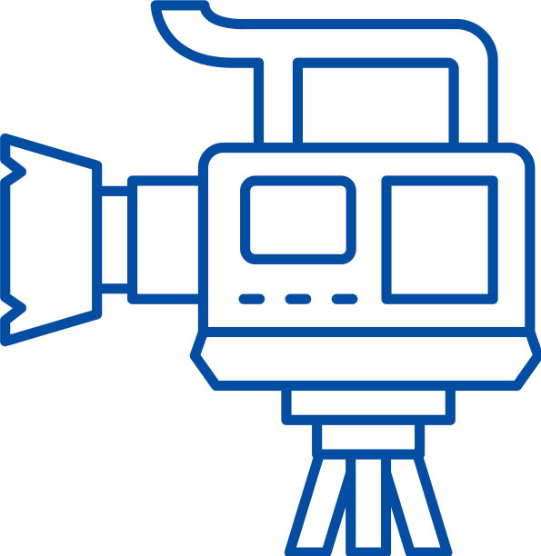 专业的视频摄像线图标概念图片下载