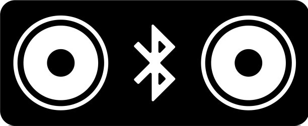 黑色蓝牙扬声器图标隔离在白色图片下载