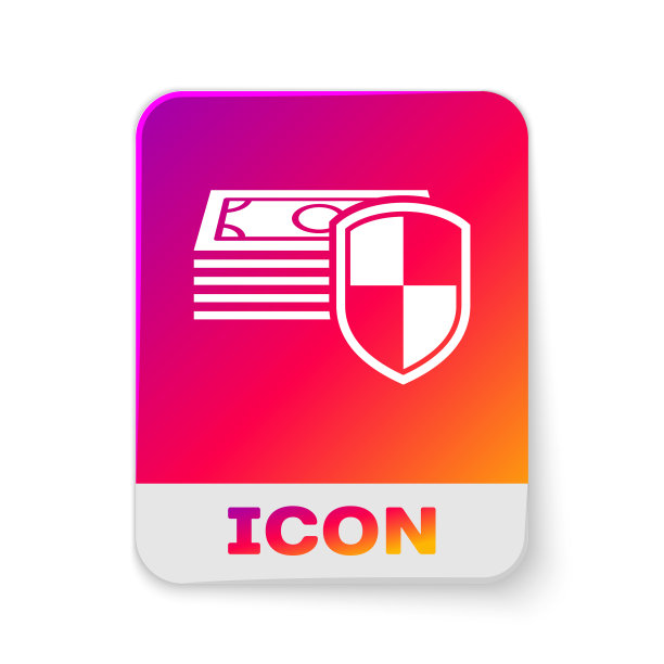 白色背景上的白色货币保护图标图片下载