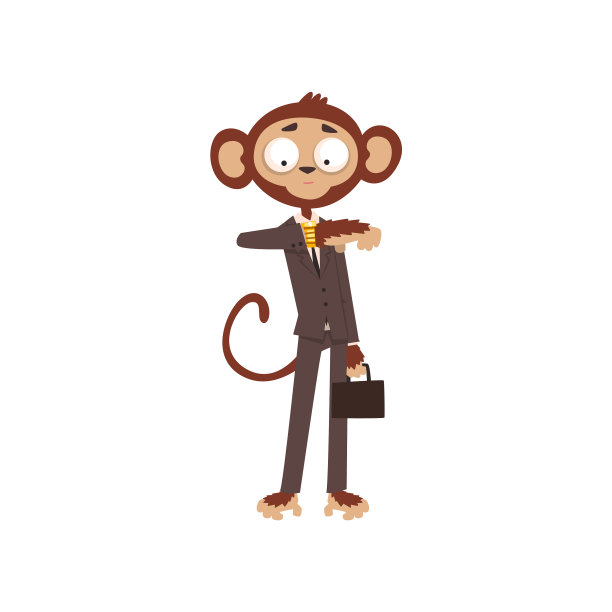 猴子商人看了看自己的手表图片下载