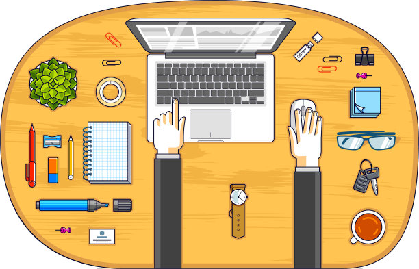 办公室员工或企业家办公桌图片下载