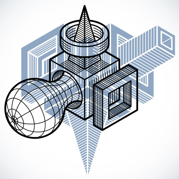 抽象几何形式三维多边形形状图片下载