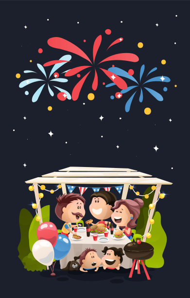 7月4日，亲朋好友共进晚餐图片下载