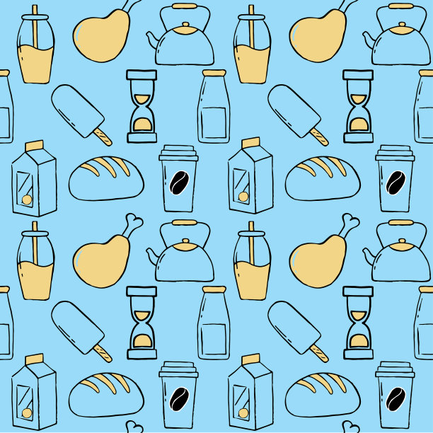 食品项目涂鸦图标集图片下载