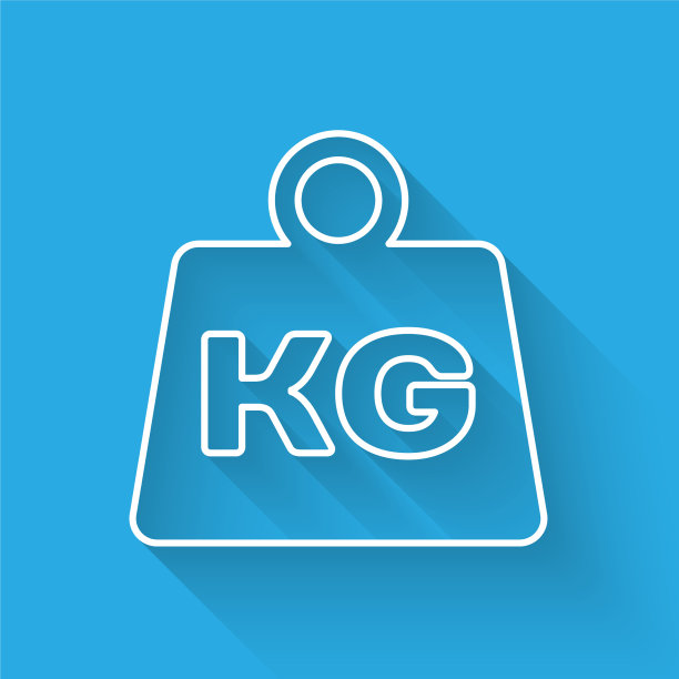 白色重量图标孤立与长阴影图片下载