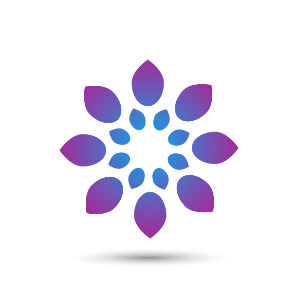 抽象典雅的花卉标志图标设计图片下载