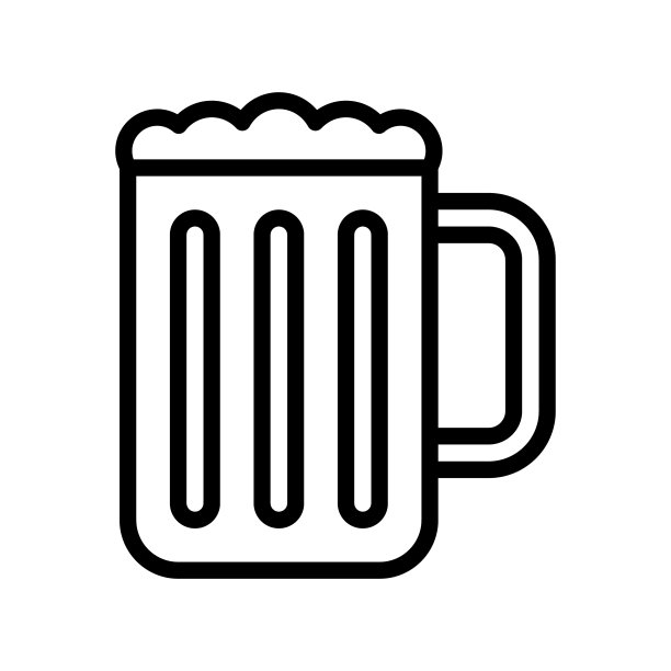 单独的线条风格啤酒杯图标图片下载