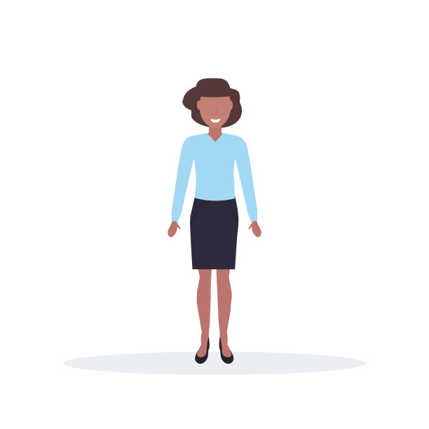 女商人站在pose高兴非洲裔美国人图片下载