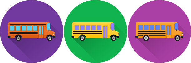 设置平面图标黄色校车图片下载