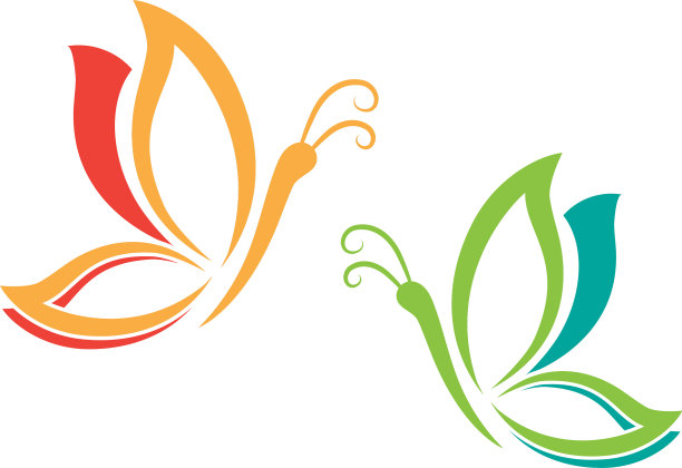 蝴蝶标志模板图标设计图片下载