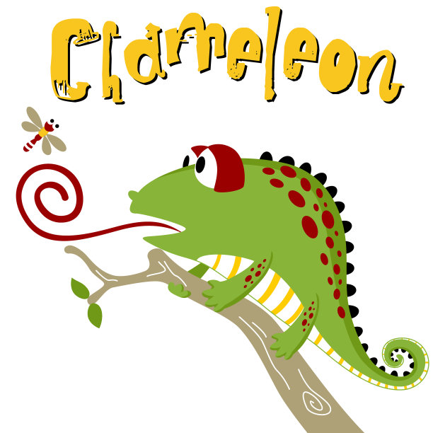 变色龙在树枝上试图抓住一个图片下载