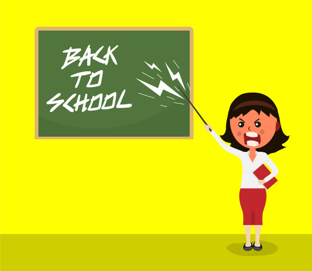 生气的老师带着愤怒和尖叫站在一起图片下载