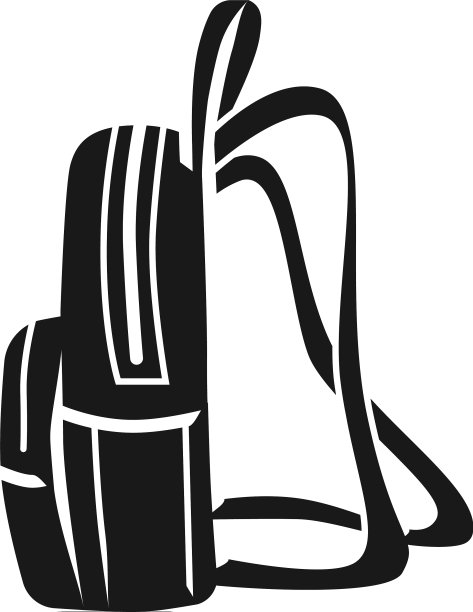 女子背包侧面图标简约风格图片下载