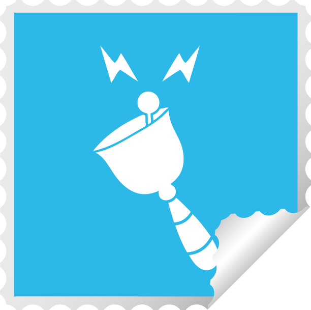 方形脱皮贴纸卡通摇铃手图片下载