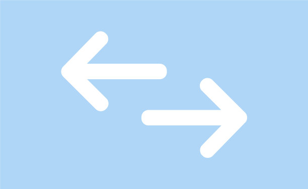 两个白色箭头左边和右边箭头图标白色图片下载