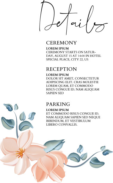 绿叶手绘玫瑰贺卡图片下载