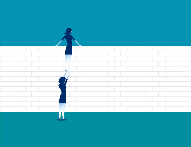 业务人员攀登概念业务团队图片下载