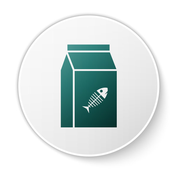 绿色袋食物猫图标孤立在白色图片下载