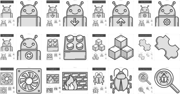 编程线图标集图片下载