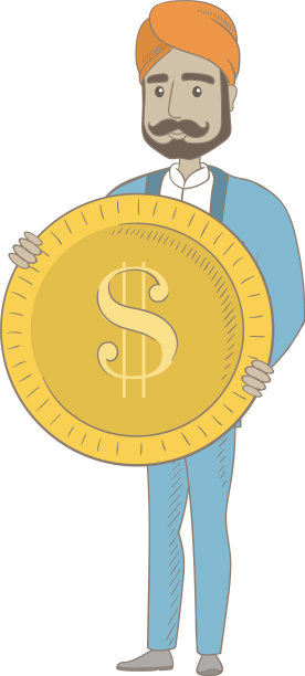 成功的印度商人用一美元硬币图片下载