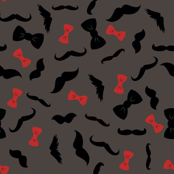 蝴蝶结小胡子照片亭艺术无缝暗图片下载