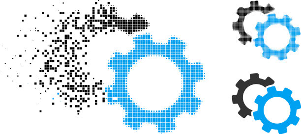 尘埃点半色调齿轮图标图片下载