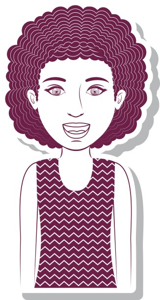 剪影少年卷头发图片下载