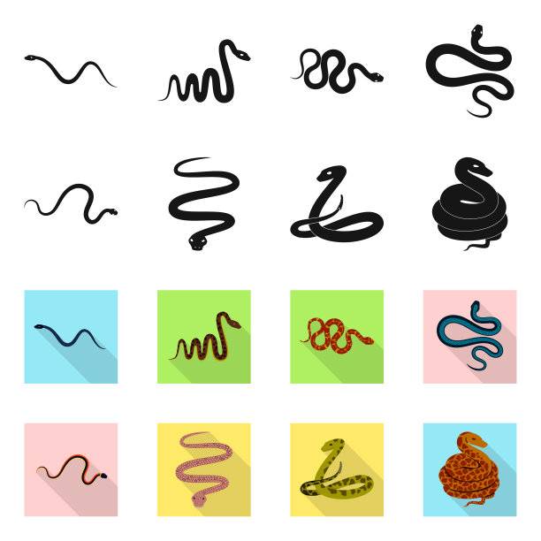 设计哺乳动物和危险标志集图片下载