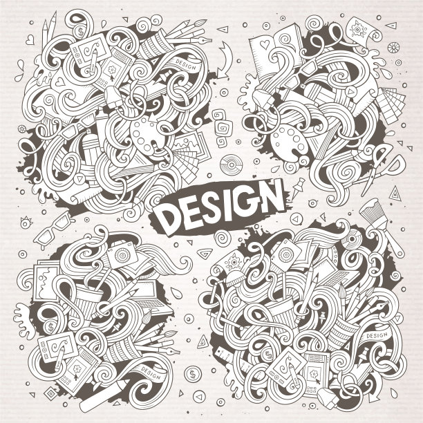 一套涂鸦设计主题项目图片下载