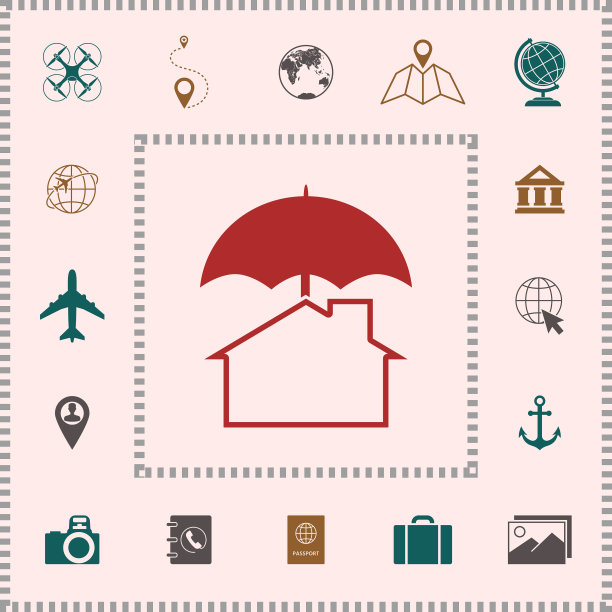 安全保护伞下的图标家园图片下载