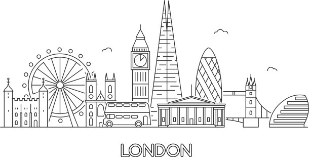 伦敦城市的天际线图片下载