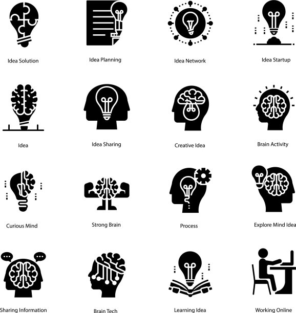 灵感和想法固体图标图片下载