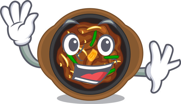 在碗里挥舞着烤肉图片下载