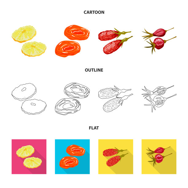 孤立对象食品和生标志食品集图片下载