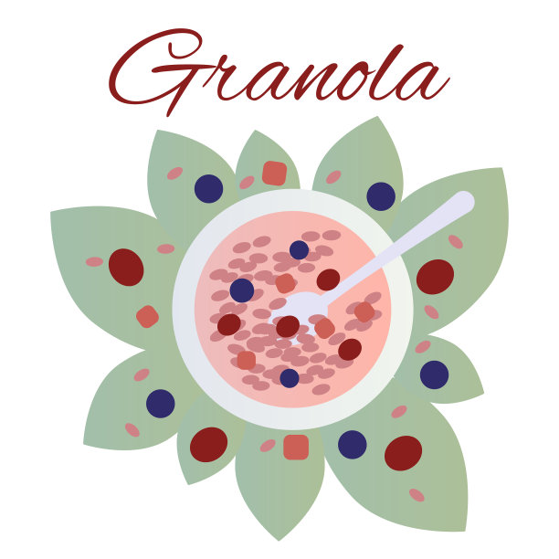 格兰诺拉麦片片，坚果和水果图片下载