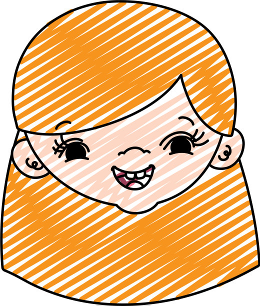 嘟嘟的小女孩头梳着长长的发型图片下载